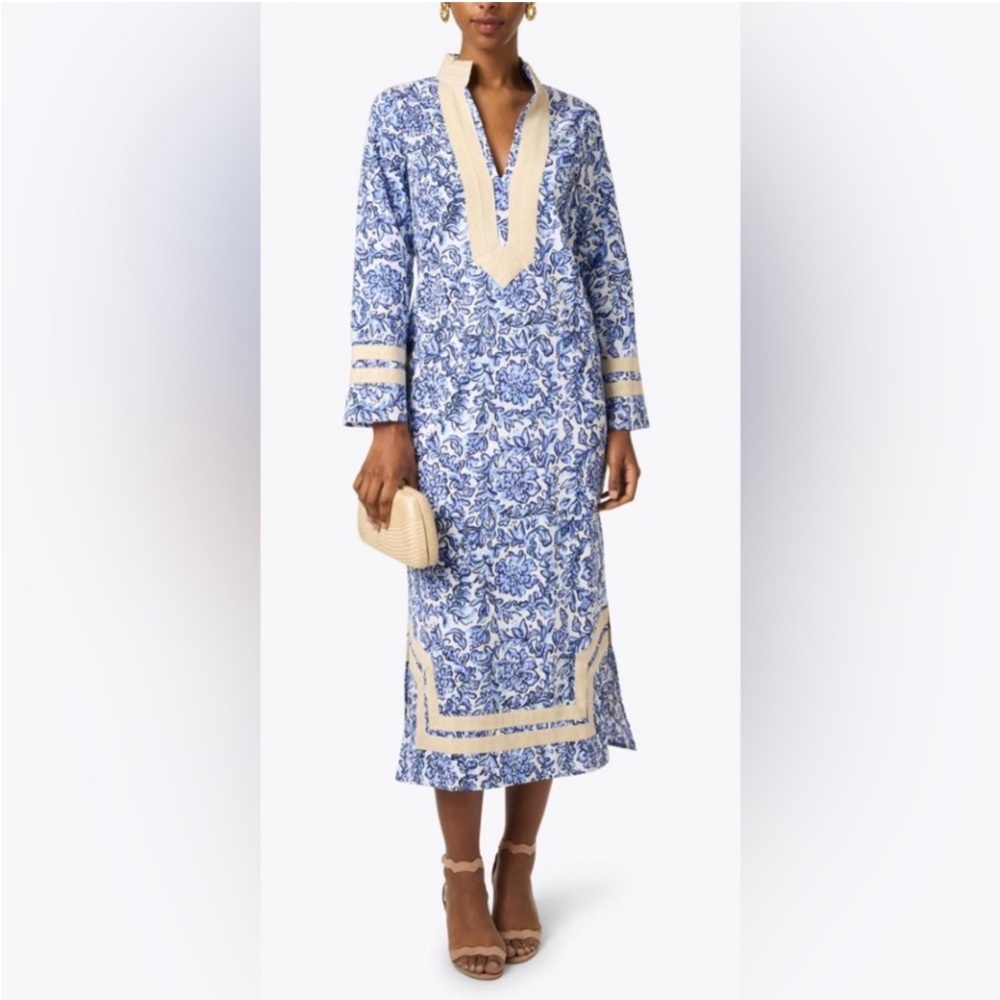 Sail to sable Blue and white Patterned Dress